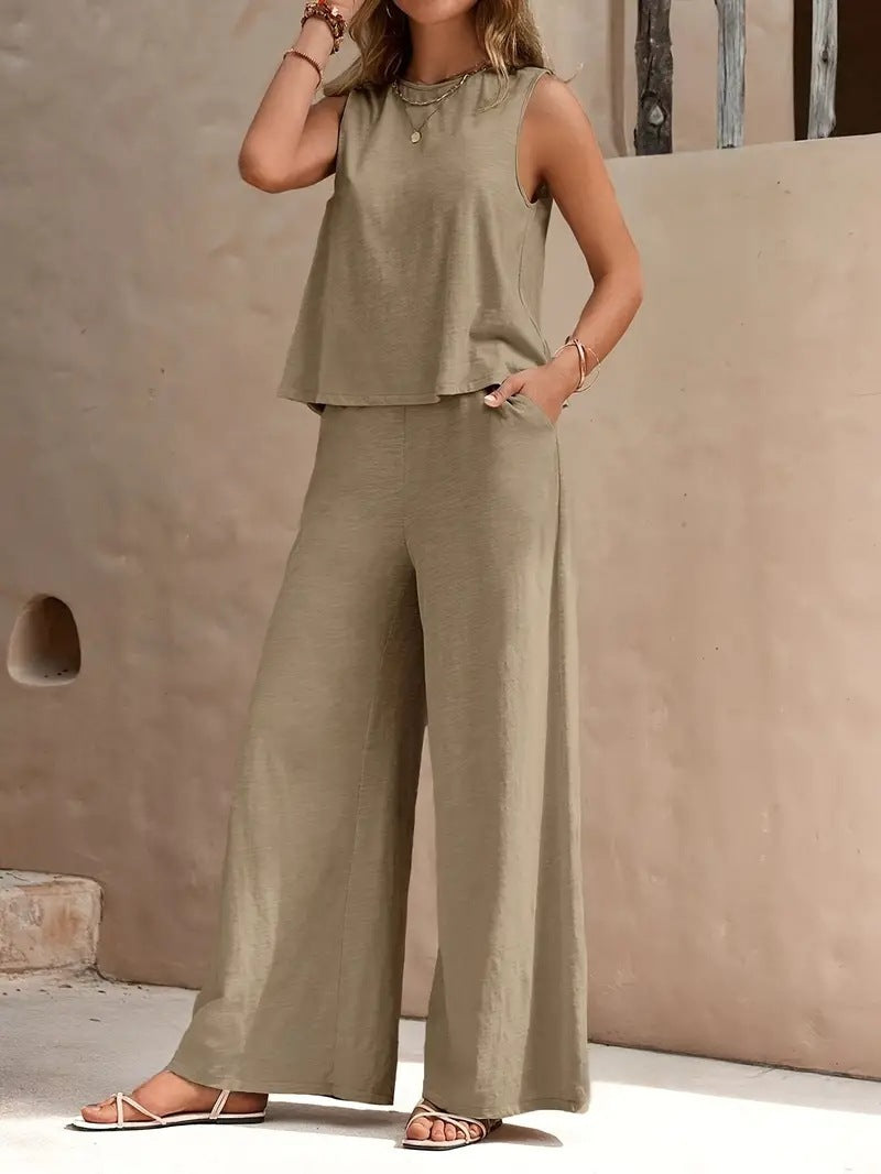 Nura™ – 2-delt Loungewear Sæt i Ensfarvet Design